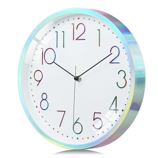 Lafocuse 12 Inch Cool Silver Wall Clock for Living Room Decor, Silent Analog Wall Clock Battery