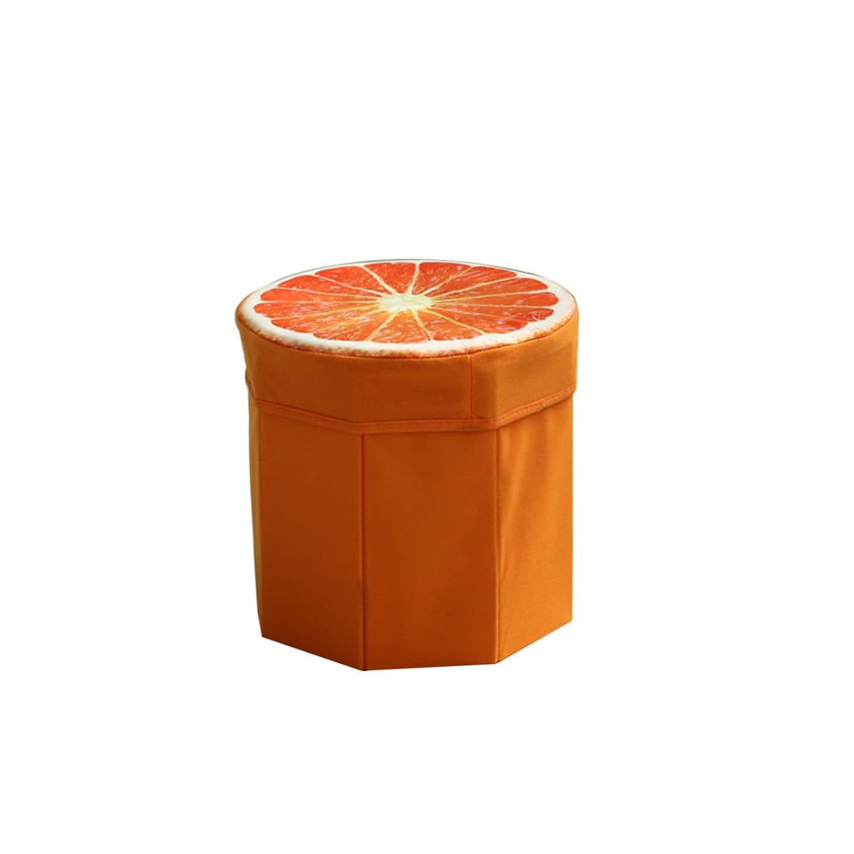 Tabouret de fruit pliable orange : la solution rangement pour petits salons