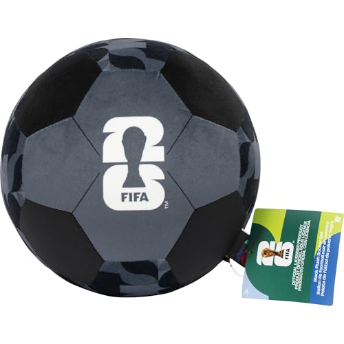 Image of Jazwares FIFA World Cup 2026 9-Inch Black Plush Soccer Ball - Soft, Collectible World Cup Plush Toy - Official FIFA Pattern - Ages 3+