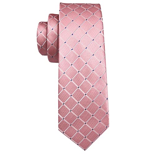 Image of Barry.Wang Ties for Men Silk Tie Sets Polka Dot Woven Necktie Pocket Square Cufflinks Business Wedding