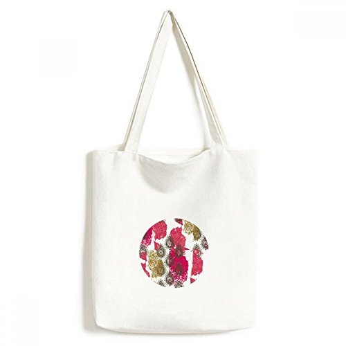 Sac en toile de qualité supérieure motif végétal abstrait lavable 33 x 40cm
