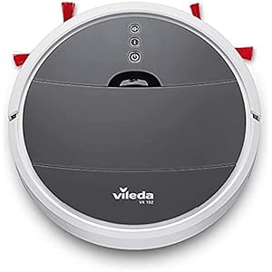 Vileda VR 102 robotstofzuiger (met extra lange gebruiksduur en XL-zuigopening), wit