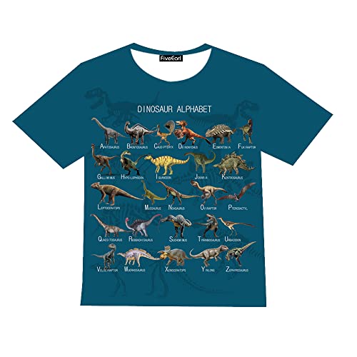 Kids Print 3D Dinosaurs Tees Shirts for Youth Boys Girls 4-14 Years4