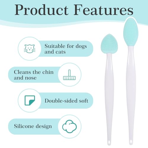 Image of 4PCS Cat Chin Brush Set Cats Acne Chins Treatment, Black Seed Exfoliating Brushes, Dual Sided Soft Silicone Cat Grooming Scrubber Brush Cleaner for Cats Chin Acne and Blackhead Exfoliation