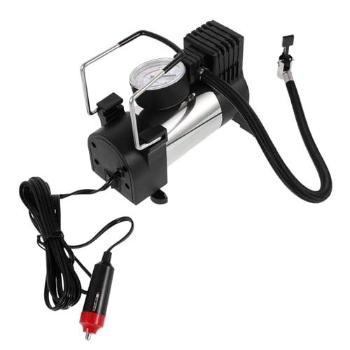 Cabilock Inflador Ruedas Coche 12v Inflador de Neumáticos Portátil para Coche y Bicicletas, Abs Negro, Inflado Rápido y Diseño Reducido para Emergencias