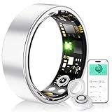 HPLSZCN Smart Ring Health Tracker, Sleep & Heart Rate Monitor, IP68 Waterproof Fitness Ring for Men/Women, Smart Ring Fitness Tracker for Daily Sports, Android & iOS (Silver, #8)