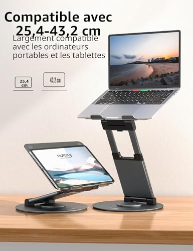 Support ordinateur portable Nulaxy contre le mal de dos avec ajustement de hauteur ergonomique
