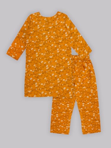 Image of A.T.U.N. (ALL THINGS UBER NICE) Girls Printed 3 /4 Sleeve Kurti and Pant Set | Stylish Traditional Ethnic Wear Salwar Suit Set for All Ocassions