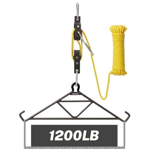 Mossy Oak Game Hanging Hoist Kit with Gambrel, 1200 LB Capacity Deer Hanger