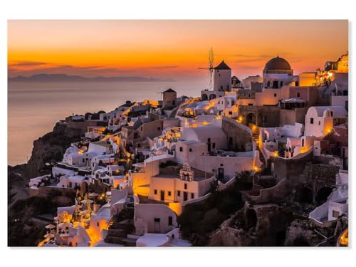 Hexoa Cuadro Santorini de Noche