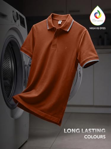 Image of XYXX Accent Men's Solid Cotton Polo T Shirt | Collar Tshirts | Half Sleeves | Solid-Slim Fit