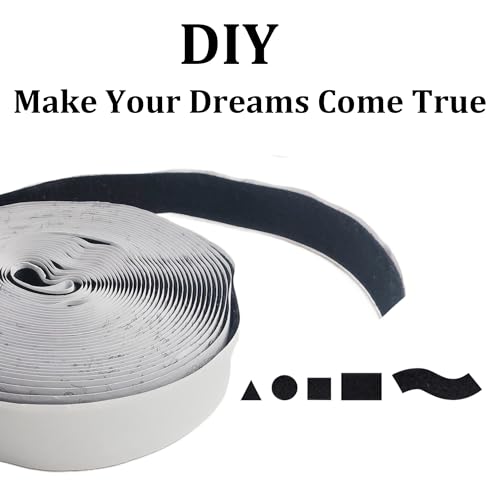 Image of pson 0.78 Inch x 26 Feet Self Adhesive Hook and Loop Tape, Heavy Duty Sticky Back for Home, Office, School, Car, and DIY Projects(Black)