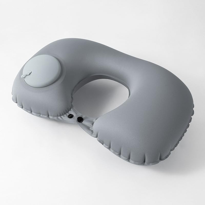 ネックピロー U型枕 トラベルピロー 旅行枕 エアーピロー 首枕 軽量 空気枕 折りたたみ可能 収納ポーチ付き 収納バッグ付き マルチマテリアル 旅行用 トラベルグッズ 携帯枕 飛行機用 収納 軽量 枕 U型 トラベル トラベルグッズ (ダークグレー(ミルクシルク))