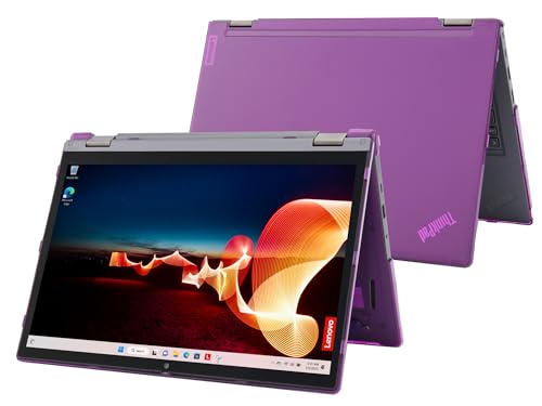 Coque mCover ThinkPad L13 Yoga Gen 3 4 violette anti-rayures avec pieds pliables intégrés