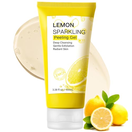Lemon Peeling Gel, Vita Lemon Face Scrub Exfoliator with Purifying Exfoliating Gel – Vitamin C & Niacinamide for Glowing Skin, Face Exfoliator Scrub for Radiant Skin, Face & Body &Knee (100ml)