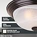DESIGNERS FOUNTAIN Reedley 2-Lights Flush Mount Ceiling Light, 11 Inch Lighting Fixture for Kitchen, Bedroom, Bathroom, and Hallway, White Alabaster Glass, Oil Rubbed Bronze, 1257S-ORB-AL