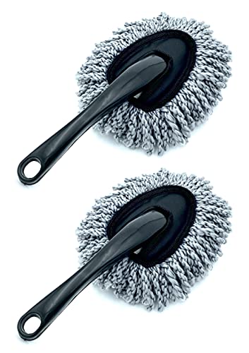 KOTO 2pk Microfiber Car Duster Brush - Cleaning Tool For Car Interior and Exterior, Soft Scratch Free Reusable Hand Duster Great For Cleaning Car Interior and Exterior,Washable Duster For Car and Home