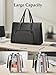 MATEIN Laptop Tote Bag with Insulated Lunch Compartment, 15.6 Inch PU Leather Briefcase with Leakproof Lunch Box Pocket for Women, Convertible Lightweight Computer Work Bag Handbag for Office, Black