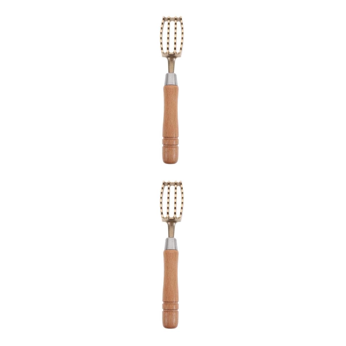 PRETYZOOM 2 Piezas cepilladora de Escamas de Pescado removedor de Piel Herramienta y Tirador Madera Mango de Madera removedor de Escamas de Pescado removedor de Escamas de mariscos latón