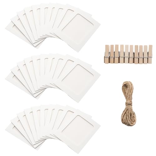 PINE & LINEN 30 Pcs Paper Frames with Clips,4x6 Inch...