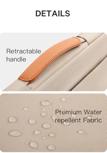 Image of PROTEQ Laptop Sleeve Shockproof Bag - Biege (Handle), 15.6 Inch | Slim Laptop Cover Bag | Slim Protective Cover Case for Office, College Black & Beige | Shockproof Laptop Sleeve Bag