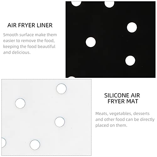Yardwe 4Pcs Fritadeira Ar Forros Rodada Reutilizável Silicone Anti- Aderente Fritadeira Ar Esteiras