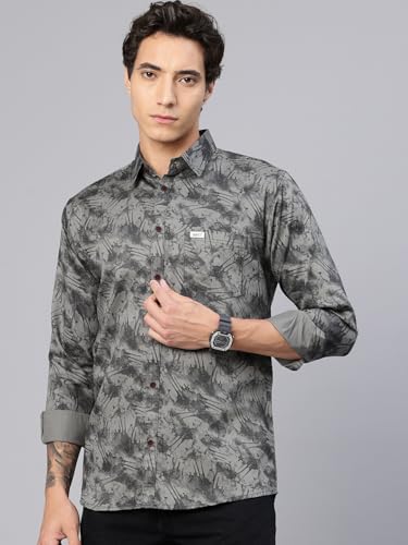 Image of Majestic Man Printed Pure Cotton Slim Fit Casual Shirt