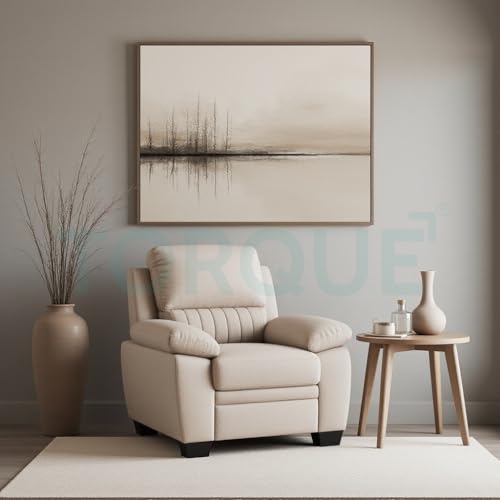 Image of Torque - Jett 1 Seater Sofa Chair (Beige) | Comfortable One Person Fabric Sofa 1 Seater Couch for Studio New Home Festival Gift | 1 Year Warranty