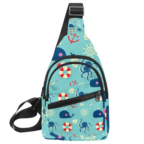 Sac à dos à bandoulière homme original avec épaules réglables motif pieuvre