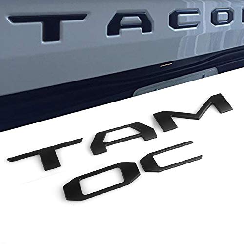 CAR ROVER Tailgate Insert Letters Decal Sticker for Toyota Tacoma 2016-2019 (1 Pack, Black Matte)