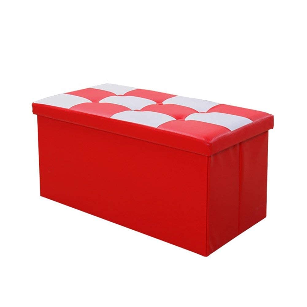 Repose-pieds rembourré cube similicuir et tabouret pliant