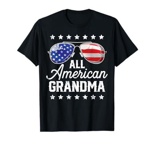 All American Grandma 4th of July Family Matching Sunglasses T-Shirt