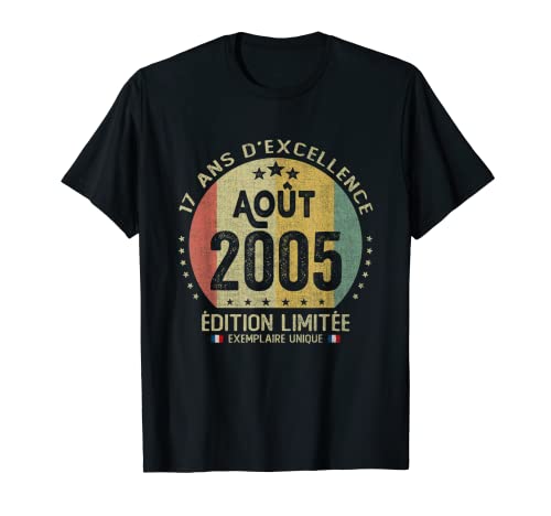 17 Years Old August 2005 French theme 17th Birthday T-Shirt