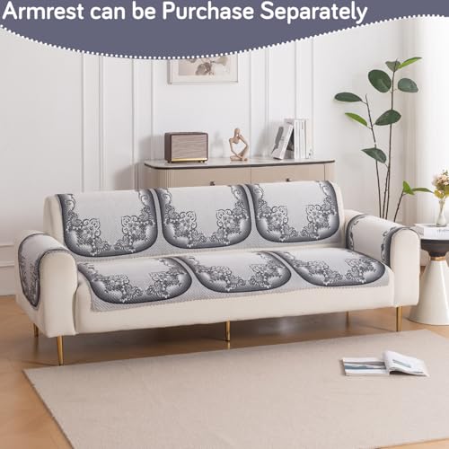 Image of HOKIPO HeavenHue Sofa Cover 3 Seater for Seat & Back, Twilight Lace
