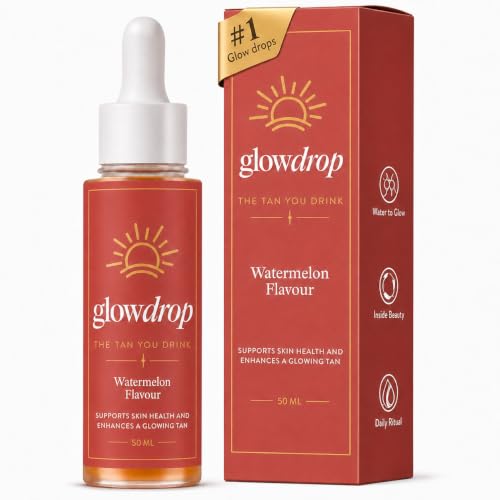 Drinkable Tanning Glow Drops 50ml, Watermelon Flavor Beauty Drops to Mix with Water, Juice or Smoothies