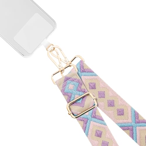 Bigben Bandoulière Lanière Universelle Amovible Brésilienne Violette et Rose pâle