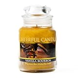 A Cheerful Giver Vanilla Bourbon Scented Candle, 6-Ounce Cheerful Candle, Glass Jar Candle with Lid
