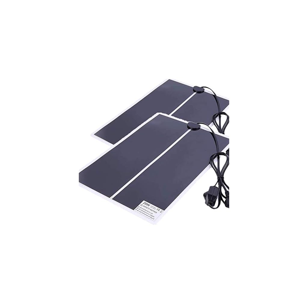 bangminda 2PCS Tapis Chauffant Terrarium avec Thermostat, 7W / 20W Reglable Tapis Chauffant Reptiles, Coussin Chauffant Terrarium pour Reptiles Serpents Tortue Geckos Léopard Lézards Amphibien (20w)