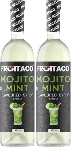 Image of Fruitaco Mojito Mint Syrup | Mixer for Mocktails, Cocktails, Drinks, Juices, Beverages | Non Alcoholic Mix (Pack of 2-500 Ml, 500, millilitre)