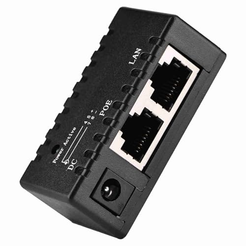 POE Splitter Adapter, POE Injector Adaptador Power Over Ethernet para red LAN (Negro) miniatura 6