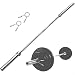 Topeakmart Olympic Barbell Bar 7ft Chrome Weight Lifting Bar Fitness Exercise Barbell Bench Set for Home Gym