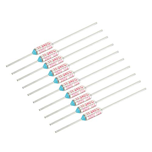 uxcell 250V 10A 240 Celsius Circuit Cut-off Temperature Thermal Fuse 10 Pcs