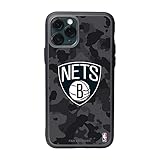 Fan Brander NBA Black Phone case with Urban Camo Design (Brooklyn Nets iPhone 12 and iPhone 12 Pro)