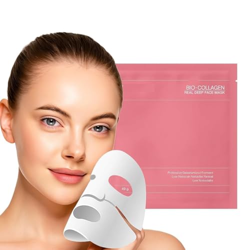 Image of Collagen Face Masks - Deep Hydrating & Firming Overnight Hydrogel Mask, Anti-Wrinkle Lifting, Real Collagen Infused for Plump Skin, Skin Treatment Mask (4 pcs)