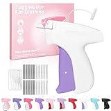 Stitch Tag Gun for Clothes,Mini Stitch Gun No-Sew,Price Tagging Gun,Handheld Hem Gun for Clothing,Fabric Stapler,Quick Sticky Fixer,Temporary Sewing Gun,6 Needle,2000 Fasteners-White Purple