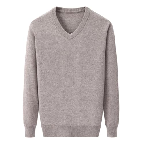 Men Solid Cashmere Blen Sweater Casual V-Neck Knit Thick Pullovers Top3
