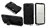 HTC Desire 610 Case, NEM Heavy Duty Armor Tough Rugged Hard Shockproof Hybrid Cover Dual Layer Kickstand Case Ultra Durable Protective Phone Case for HTC Desire 610-Black