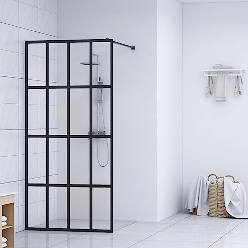 Mampara de ducha de vid templado transparente 90x195 cm,Moderna mampara de ducha transparente para un toque industrial en tu baño