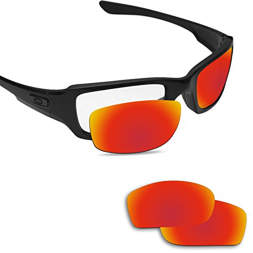 Fiskr 剥がれ防止 Oakley Fives Squared交換用レンズ 偏光レンズ -マルチオプション型