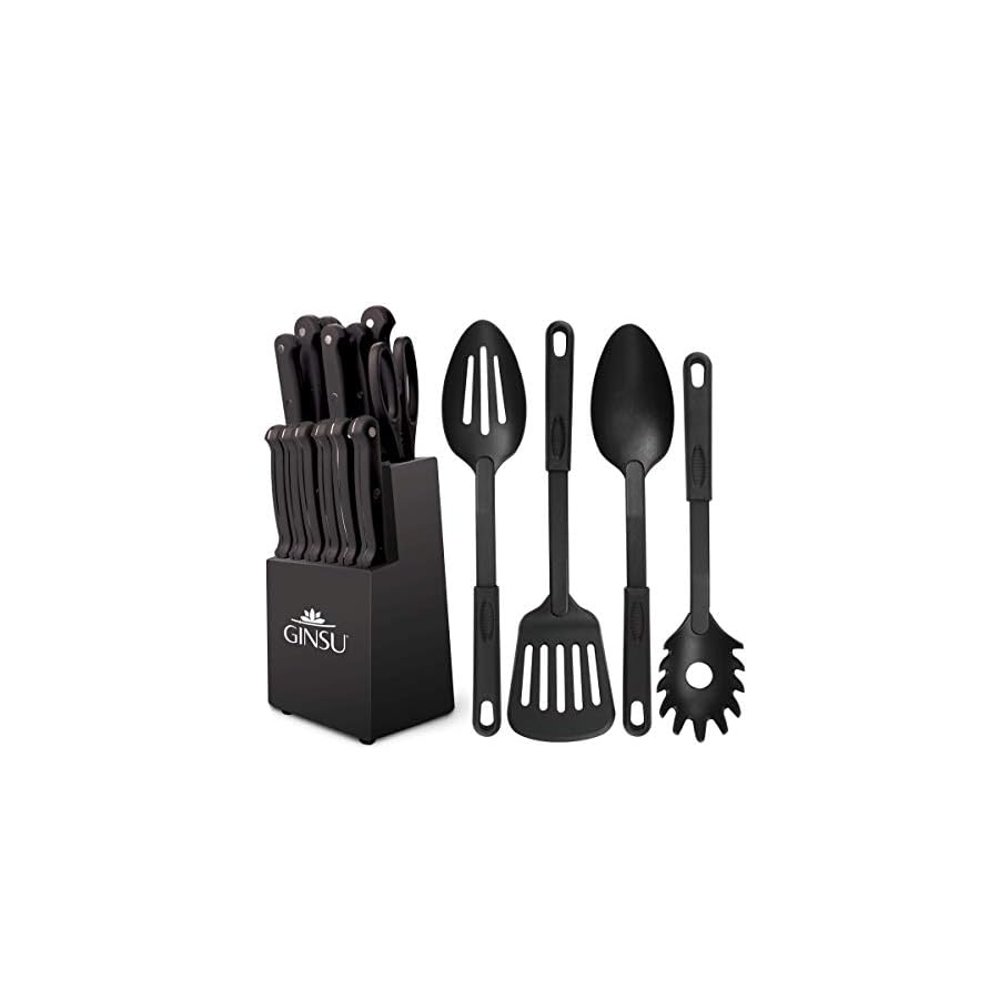 Ginsu-Kiso-18-Piece-Black-Knife-Set-with-Black-Block-Dishwasher-Safe-and-Always-Sharp Ginsu Kiso 18-Piece Black Knife Set with Black Block - Dishwasher Safe and Always Sharp